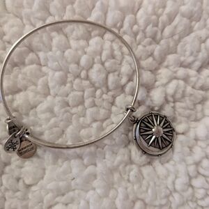 Alex and Ani Silver Compass Charm Bangle